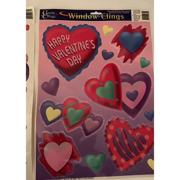 Valentine's Day Window Clings Hearts Love Teddy Bears Candy Cupid Honey 2003 - Picture 3 of 12
